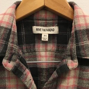 Madewell/Rivet & Thread gray/pink flannel shirt M